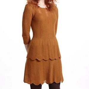 Anthropologie Brown Midi Dress